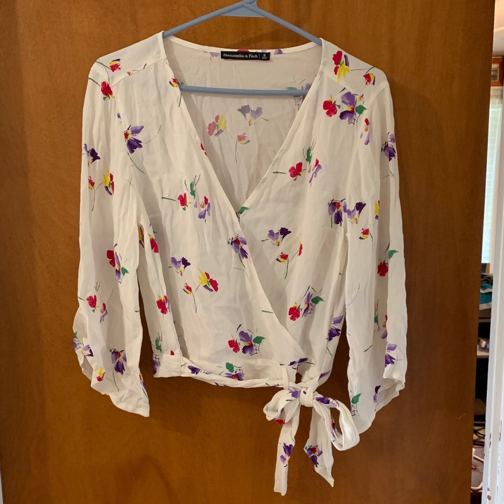 Abercrombie Floral Wrap Blouse